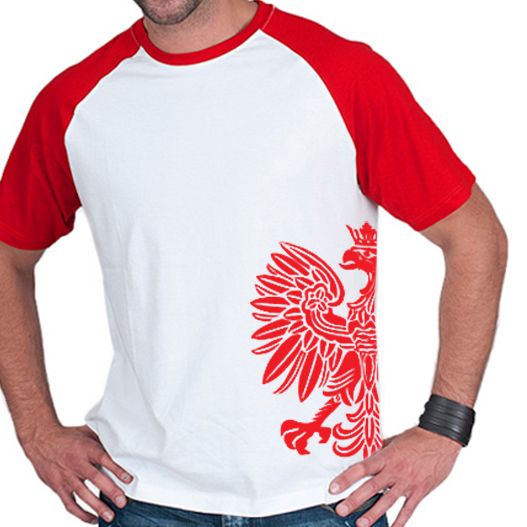 zdjęcie: koszulka biało-czerwona z nadrukiem, męska