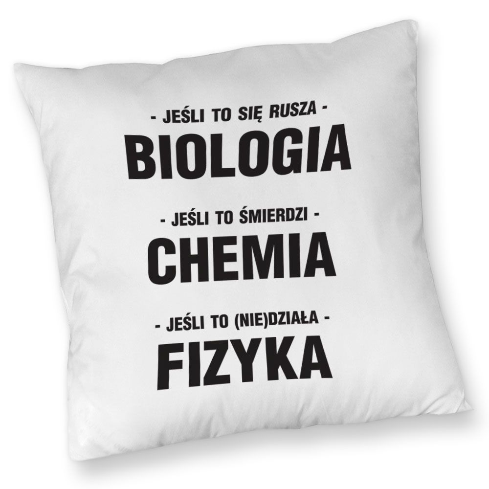 zdjęcie: biologia chemia fizyka - poduszka