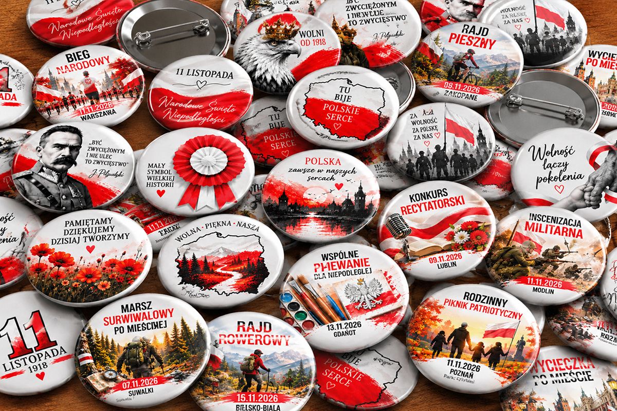 zdjęcie: Przypinka patriotyczna z własnym nadrukiem