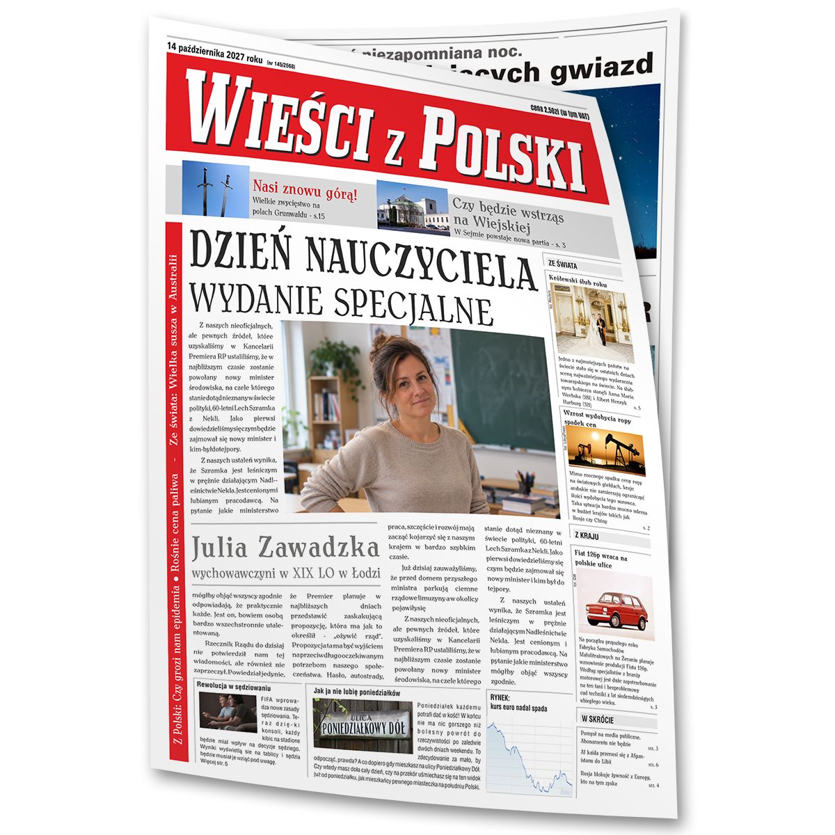 zdjęcie: gazeta z okazji Dnia Nauczyciela