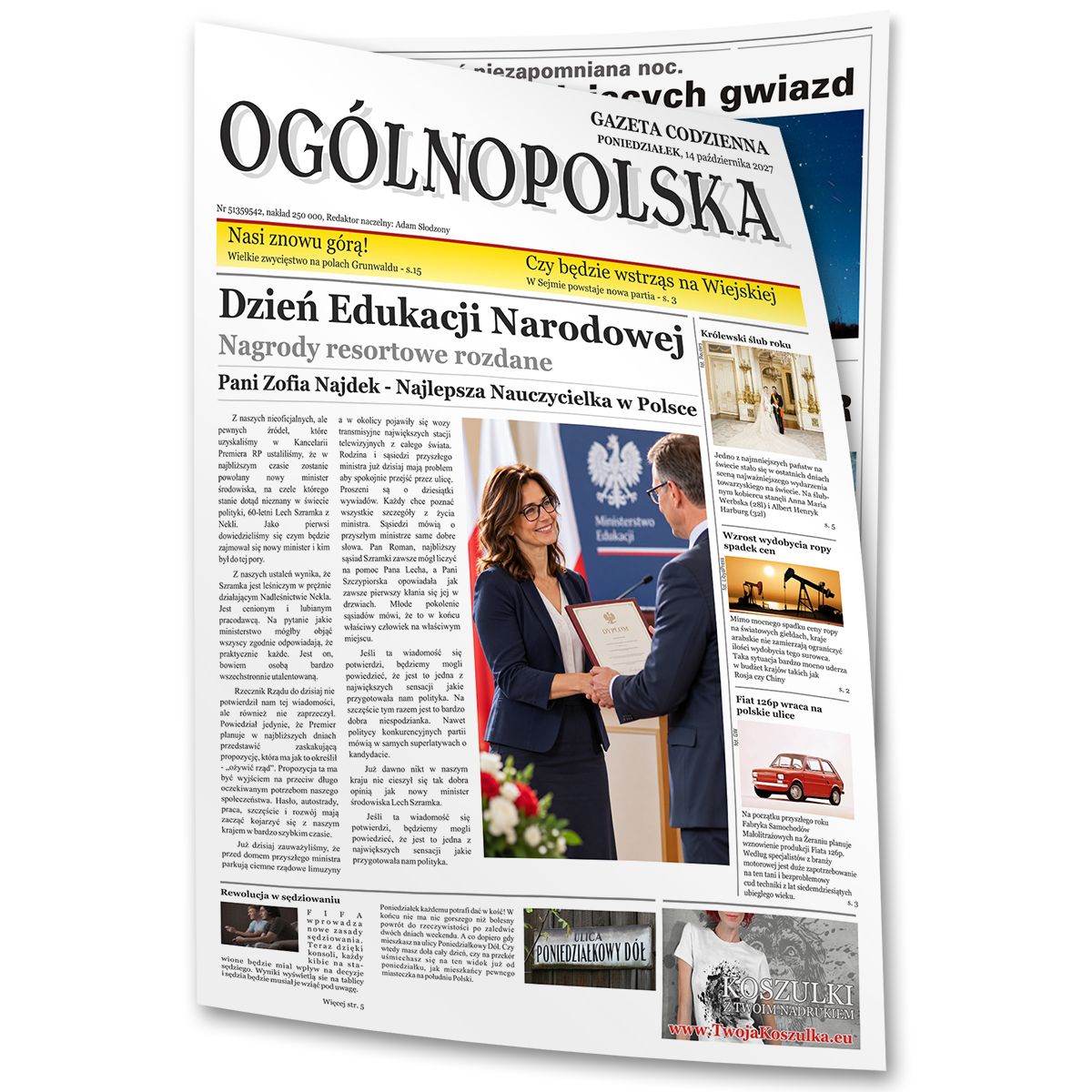 zdjęcie: gazeta z okazji Dnia Nauczyciela