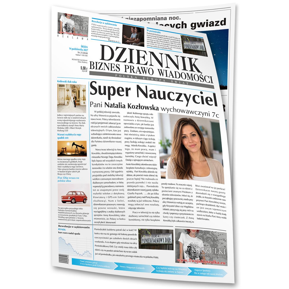 zdjęcie: gazeta z okazji Dnia Nauczyciela