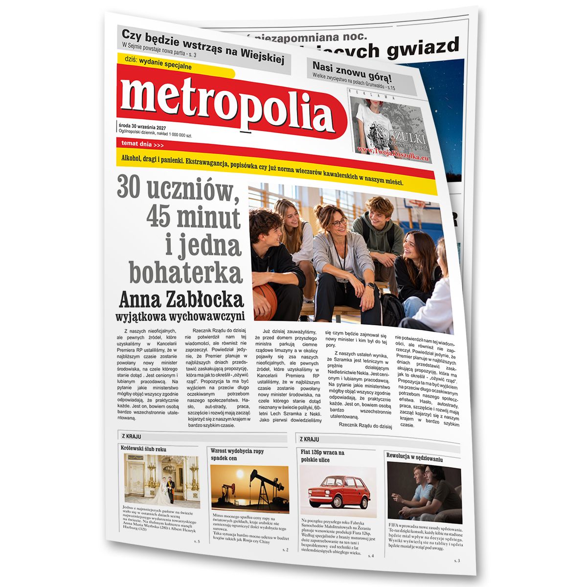 zdjęcie: gazeta z okazji Dnia Nauczyciela