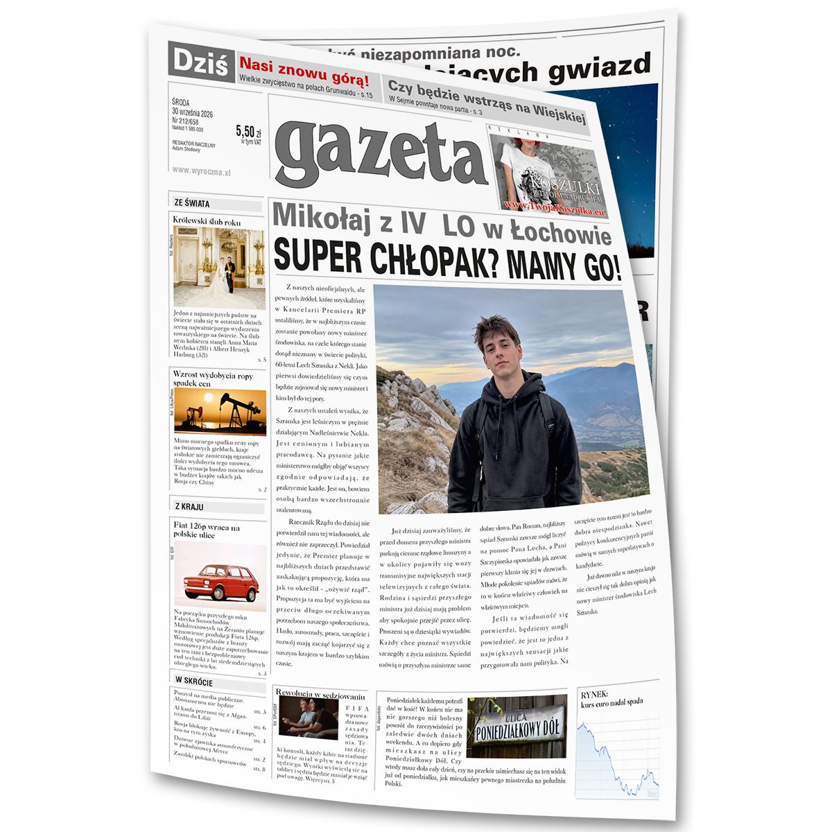 zdjęcie: gazeta z okazji Dnia Chłopaka