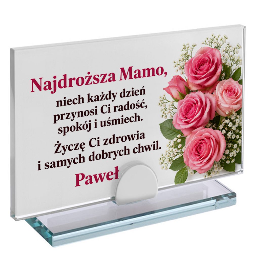 zdjęcie: szklana pamiątka - dzień mamy