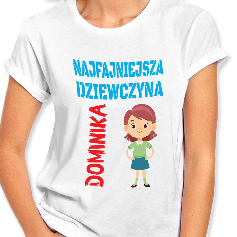 zdjęcie: najfajniejsza dziewczyna 01 - koszulka damska biala