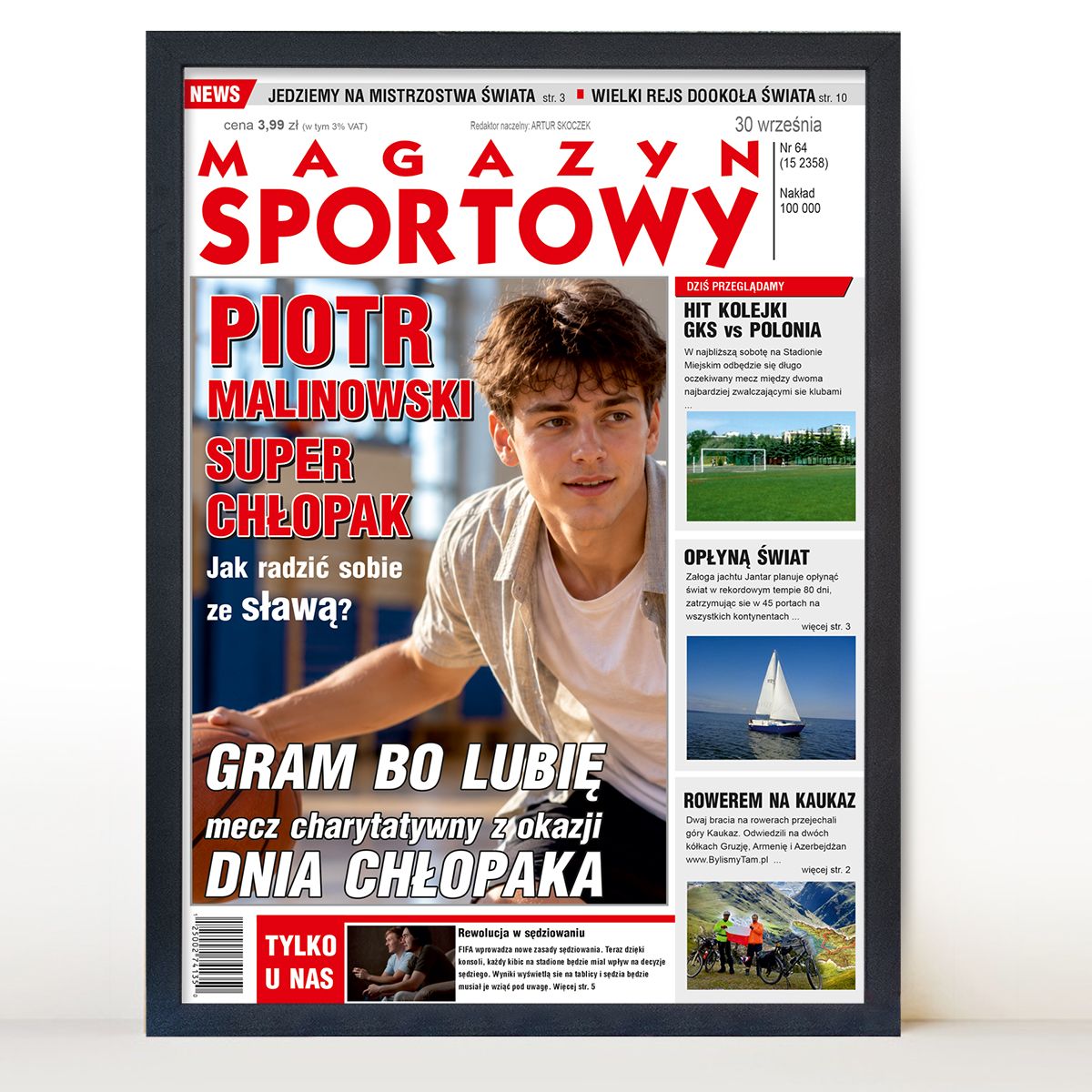 zdjęcie: okładka dla chłopaka w czarnej ramie