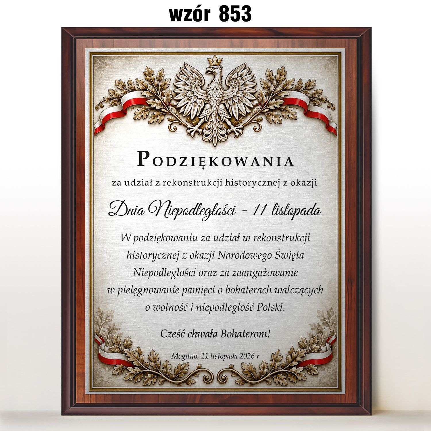 zdjęcie: Pamiątka z okazji święta patriotycznego z nadrukiem
