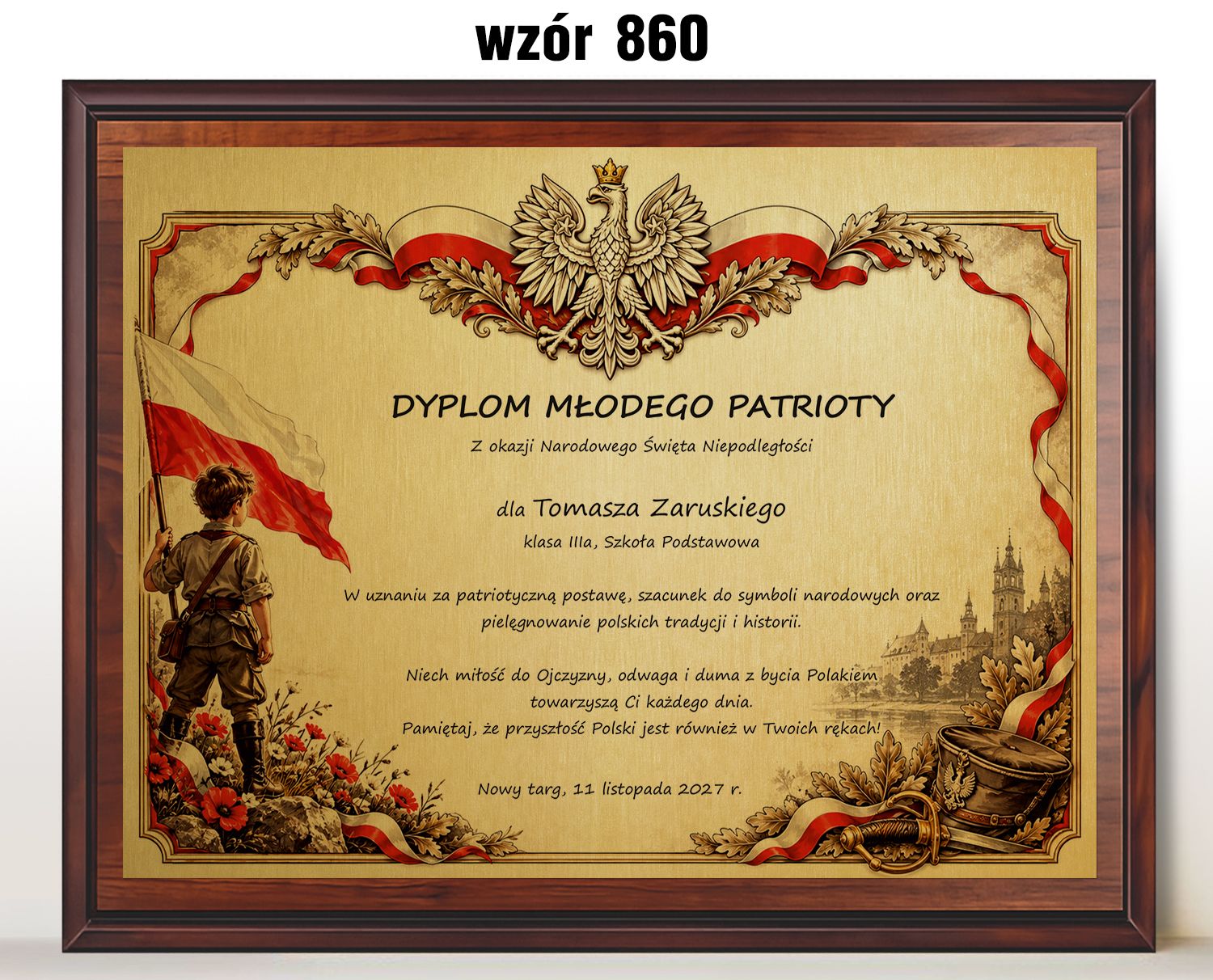 zdjęcie: Pamiątka z okazji święta patriotycznego z nadrukiem