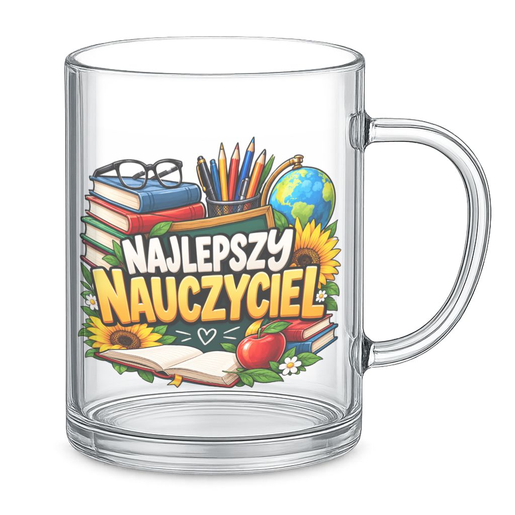 zdjęcie: szklanka dla nauczyciela z dowolnym nadrukiem