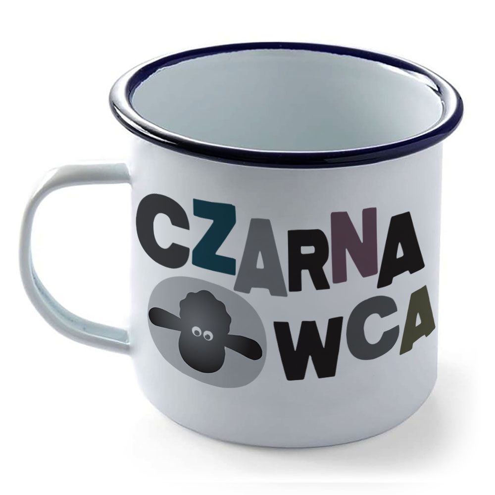 czarna owca - kubek metalowy