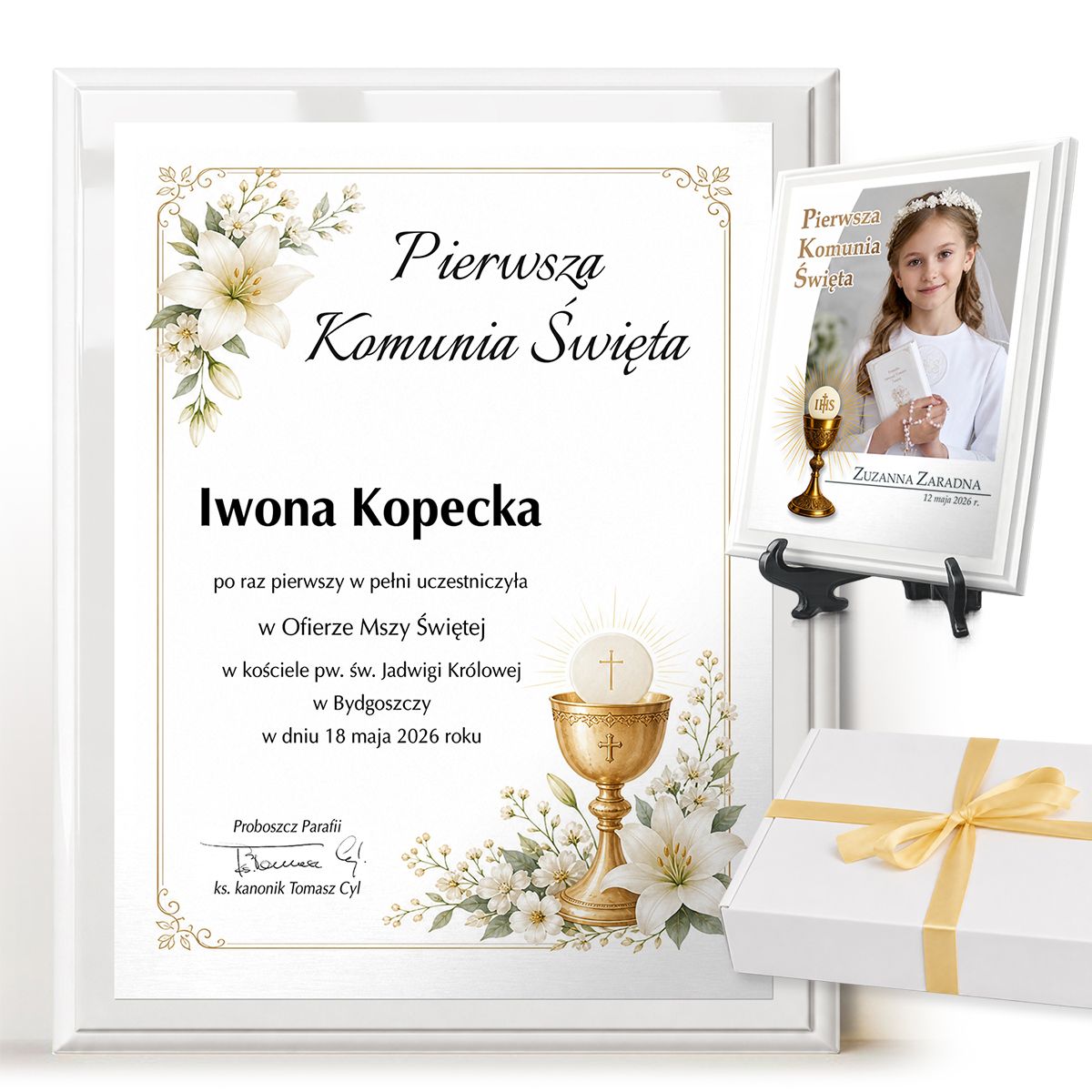 zdjęcie: szklana pamiątka - Pierwsza Komunia Święta