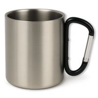 kubek metalowy z karabińczykiem i dowolnym nadrukiem