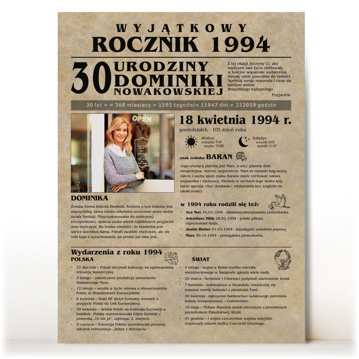 plakat na urodziny