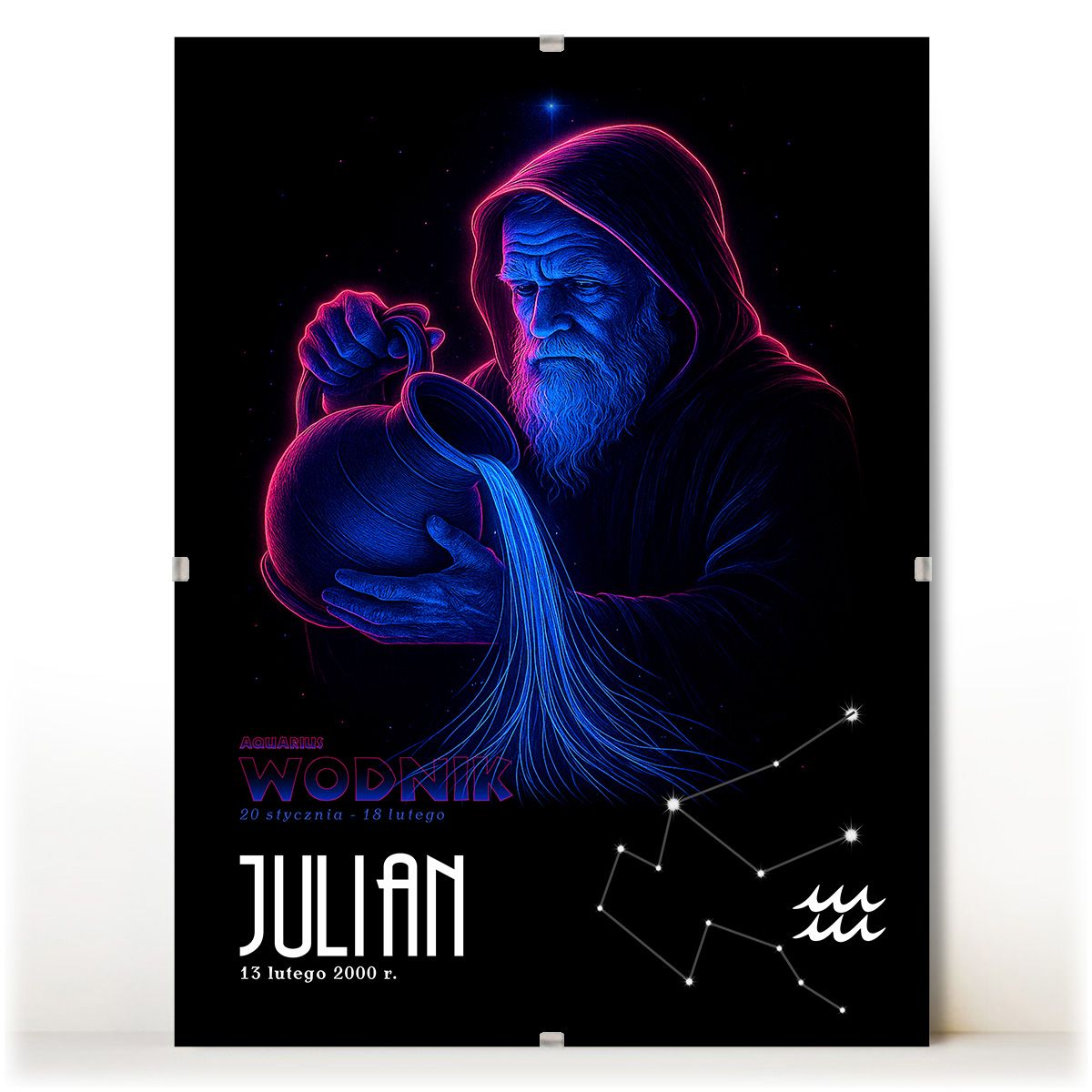 znak zodiaku - 05 plakat w antyramie - neon