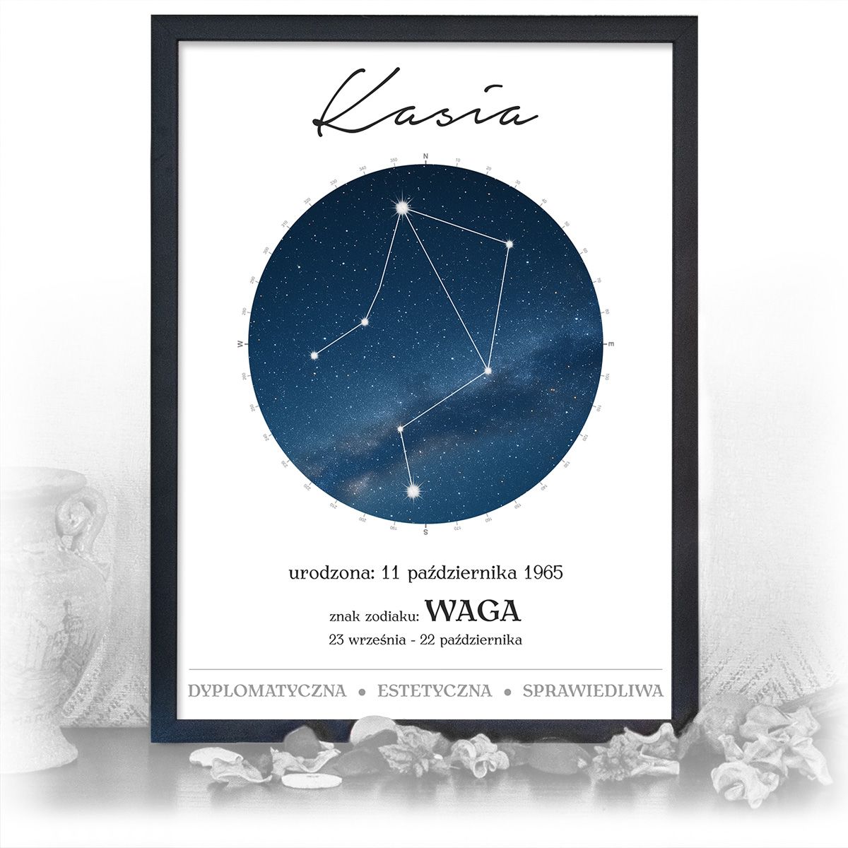zdjęcie: znak zodiaku - 01 plakat w czarnej ramie - konstelacja