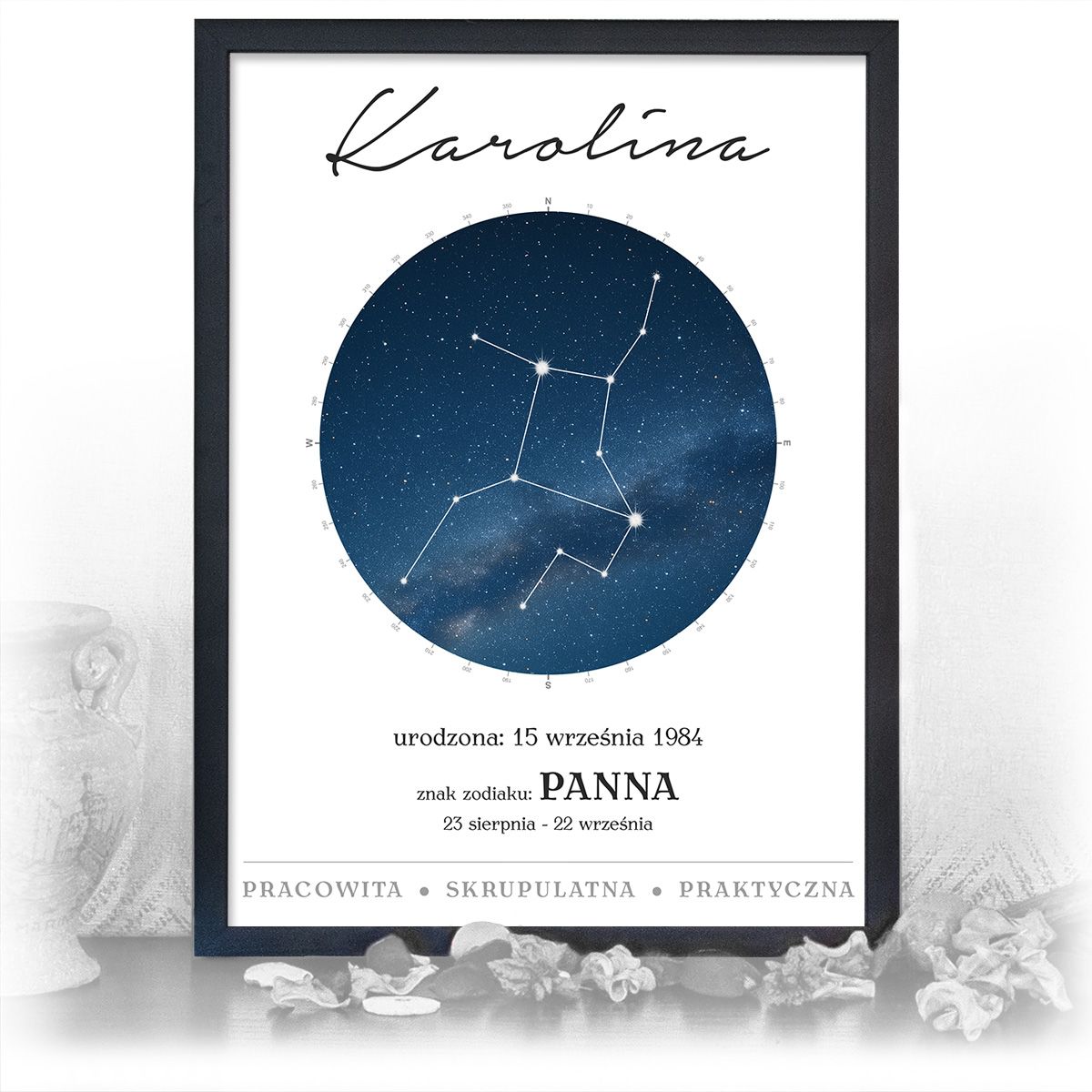 zdjęcie: znak zodiaku - 01 plakat w czarnej ramie - konstelacja