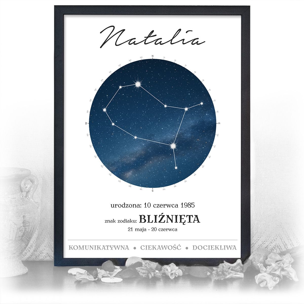 zdjęcie: znak zodiaku - 01 plakat w czarnej ramie - konstelacja