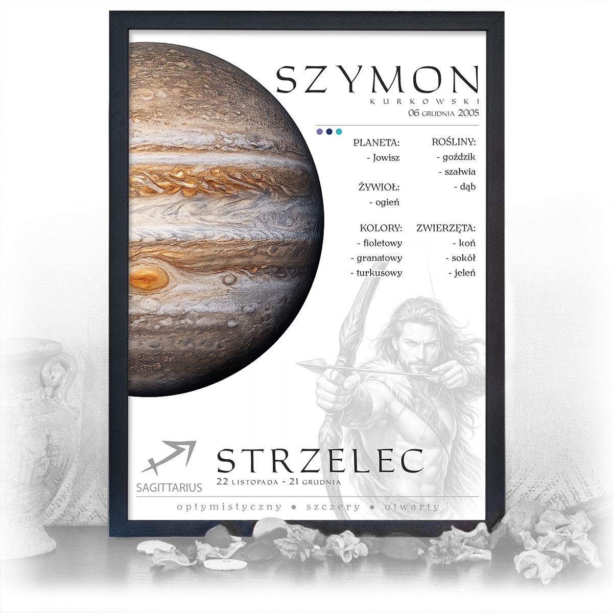 zdjęcie: znak zodiaku - 02 plakat w czarnej ramie - planety