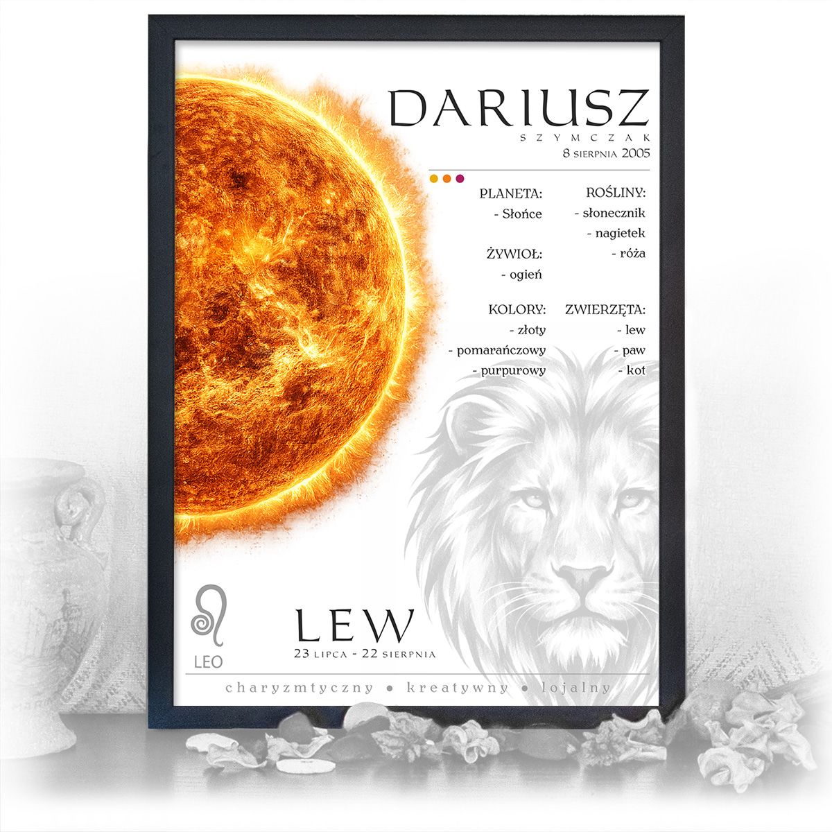 zdjęcie: znak zodiaku - 02 plakat w czarnej ramie - planety