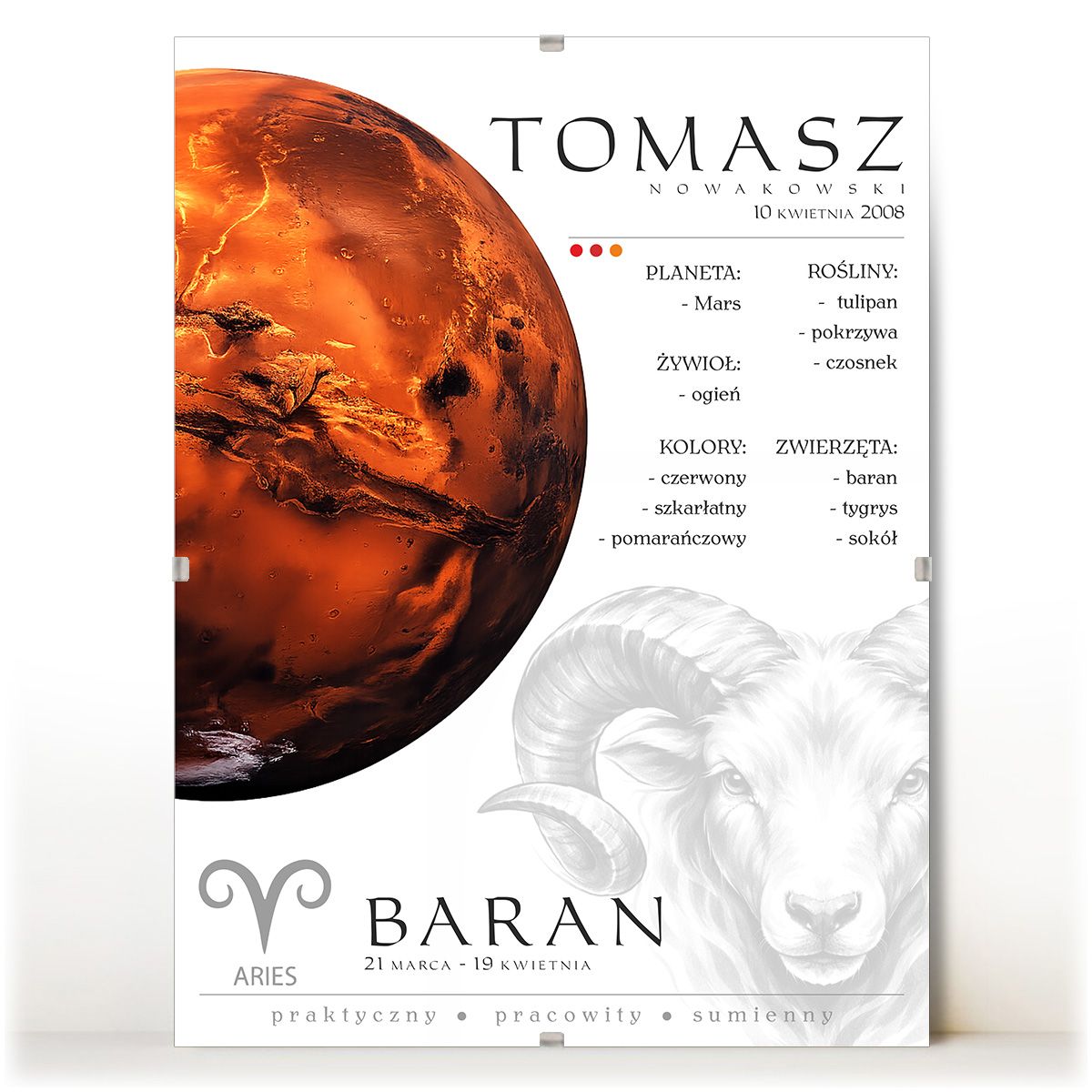 zdjęcie: znak zodiaku - 02 plakat w antyramie - planety