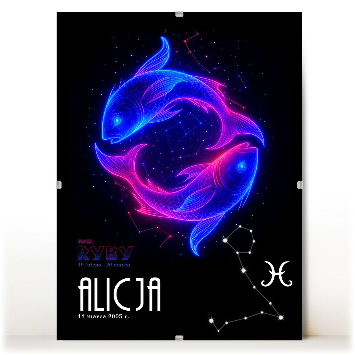 zdjęcie: znak zodiaku - 05 plakat w antyramie - neon