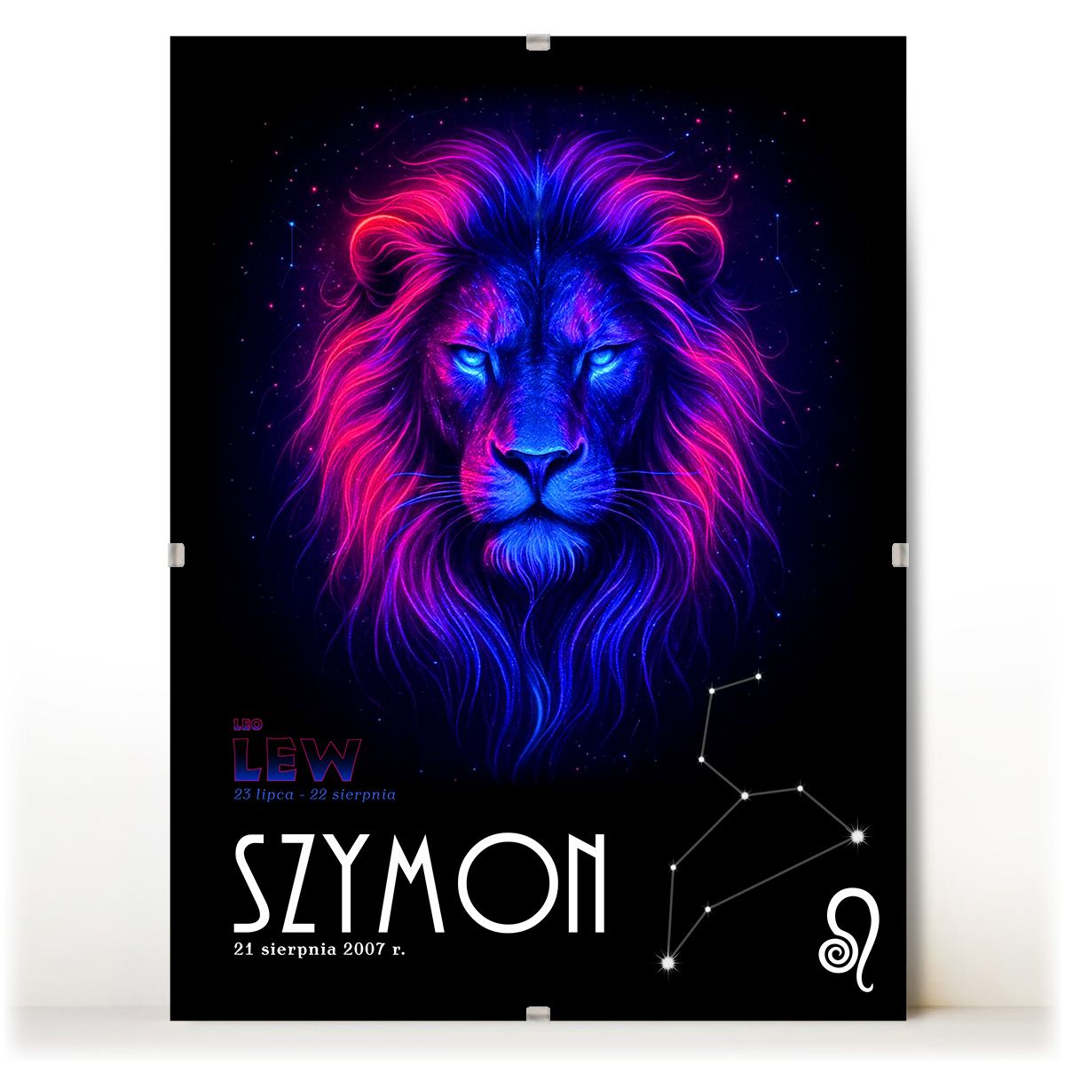 zdjęcie: znak zodiaku - 05 plakat w antyramie - neon