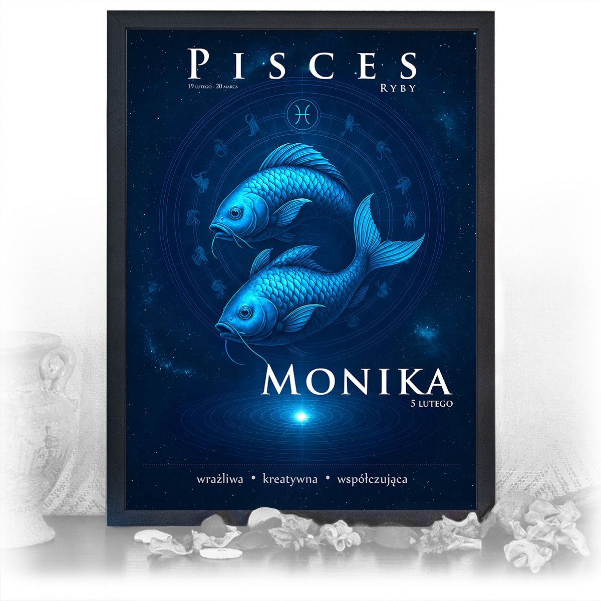 zdjęcie: znak zodiaku - 06 plakat w czarnej ramie - mistyczny