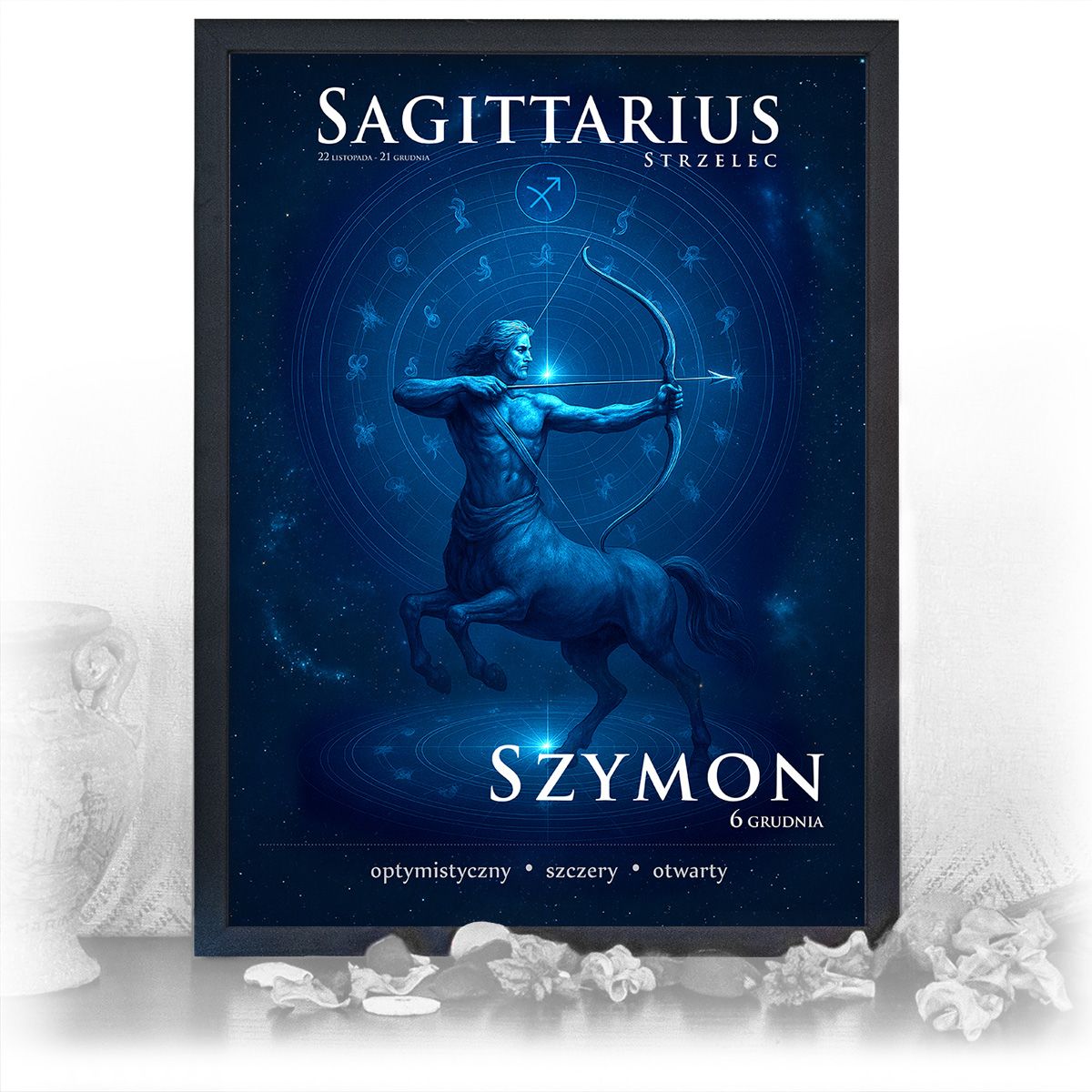 zdjęcie: znak zodiaku - 06 plakat w czarnej ramie - mistyczny