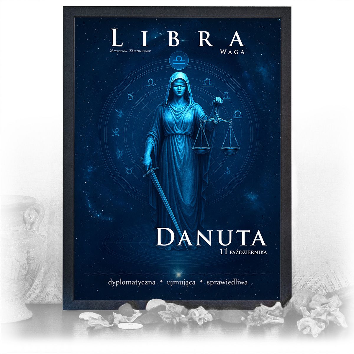 zdjęcie: znak zodiaku - 06 plakat w czarnej ramie - mistyczny