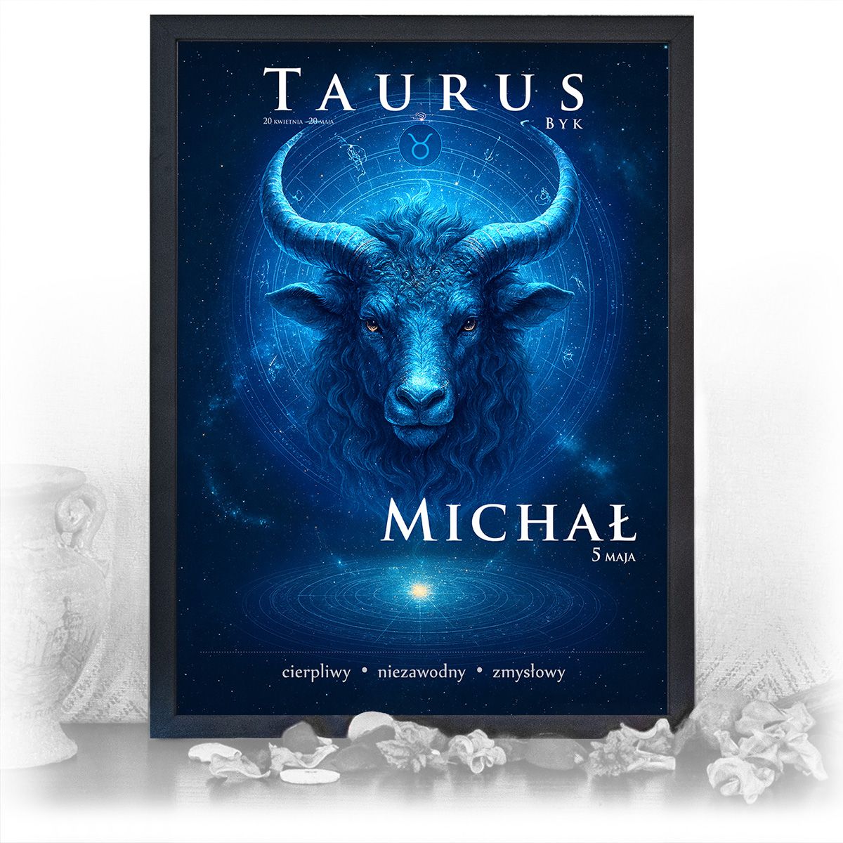 zdjęcie: znak zodiaku - 06 plakat w czarnej ramie - mistyczny